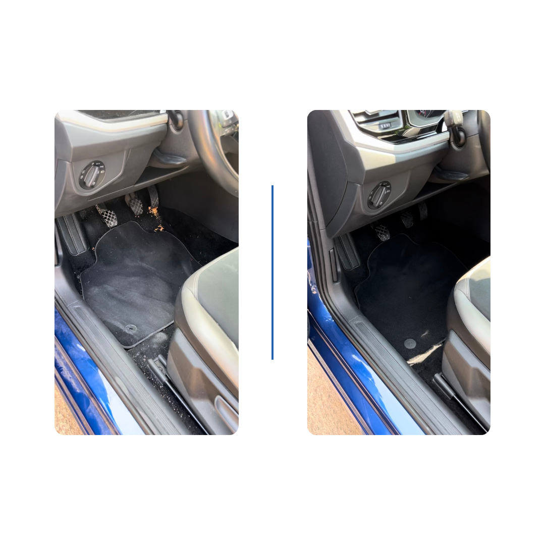 Avant / Après Sera-Clean Mèze, nettoyage de voiture